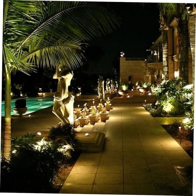 Angoily 2pcs Led Lights Warm White Landscape Lamp for Outdoor Use Easy Installation Suitable for All Weather Conditions for Gardens and Pathways