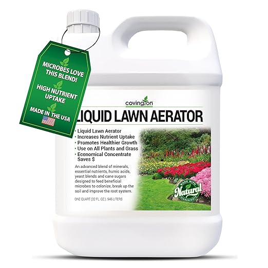 Covington Liquid Lawn Aerator (32oz) – Soil Conditioner &amp Softener for Lawns &amp Gardens – Loosens Clay &amp Compacted Soil for Better Water &amp Nutrient Absorption – Liquid Aeration Concentr
