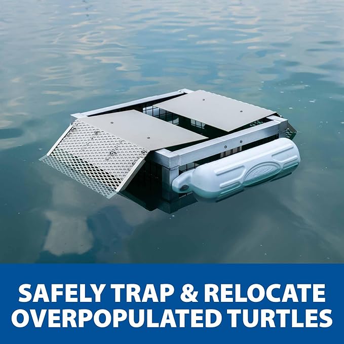 The Pond Guy Floating Turtle Trap for Outdoor Ponds &amp Lakes - Catch &amp Relocate Turtles Safely No-Bait Reusable &amp Heavy-Duty