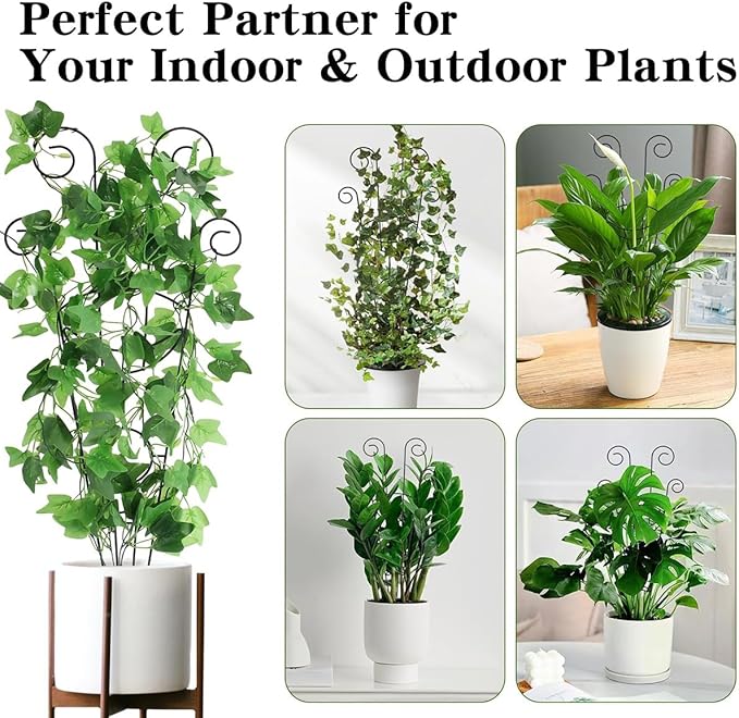 Plant Trellis Indoor Stackable Plant Trellis Climbing Plant Small Plant Climbing TrellisTrellis for Climbing Plants IndoorMetal Garden Trellis for Ivy Pothos Monstera Hoya Flower Vine (4PCS)