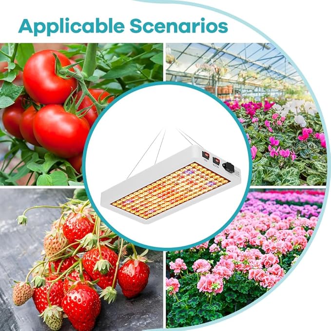 4 Pack 1500W Full-Spectrum LED Plant Grow Lights Veg/Bloom Modes Dimmable UV/IR Included AC100-277V Ideal for Greenhouses Tents Hydroponics Boost Yield &amp Vitality Full Planting Lighting With US