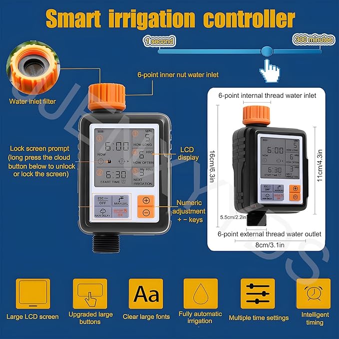 New Drip Irrigation System KitAutomatic Garden Watering Systemwith 360-degree Bending Dropper Atomizing Copper Nozzle and Smart Irrigation Controllerfor Garden Greenhouse50M/164FT+Controller