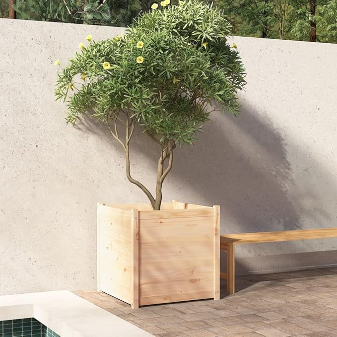 Garden Planter Natural Pine Solid Pinewood for Raised Bed Fence and Baskets Welded Wire Mesh Outdoor Patio Retaining Wall 27.6 in Durable
