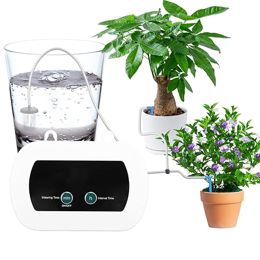Automatic Plant Waterer with Smart Timer Self Watering Drip Irrigation Kit for Indoor Plants &amp Potted Gardens