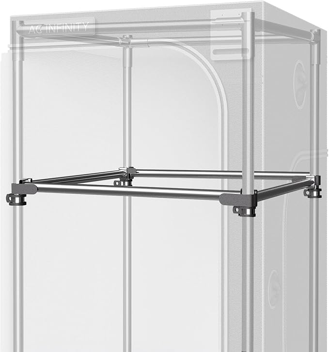 AC Infinity Heavy-Duty Grow Tent Mounting Bars 3x3' High Airflow CFM Kit Prevents Walls from Sucking in Trellis and Supplemental Lights Mounting for All 3x3 Indoor Grow Tents