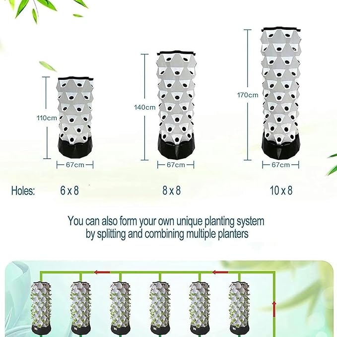 Hydroponic Garden Tower Vertical Hydroponic Indoor GrowingHydroponic Tower Growing Sytem Multi-Layer Grow Tower for Grow Fruits Vege