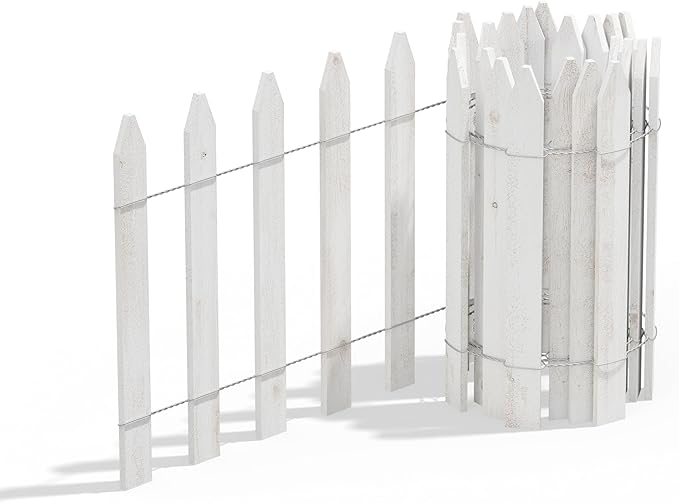 Greenes Fence Cedar Wood Garden Picket Fence White 16 H x 8' L (4-Pack 32' Total)