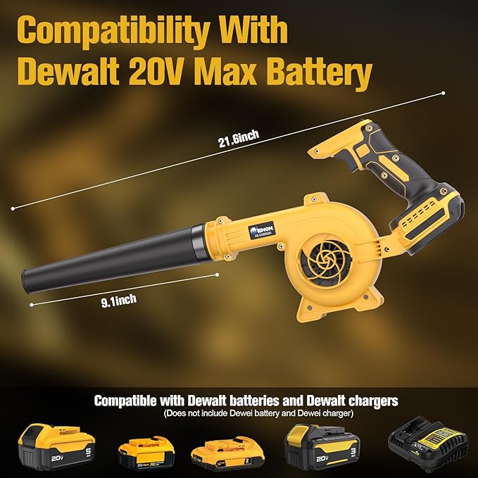 20V Cordless Leaf Blower with Battery &amp Charger - 4-Speed Electric Blower with 92CFM Lightweight for Quick Yard Cleanup Patio Driveway &amp Dust Removal - Complete Lawn Care Blower Kit