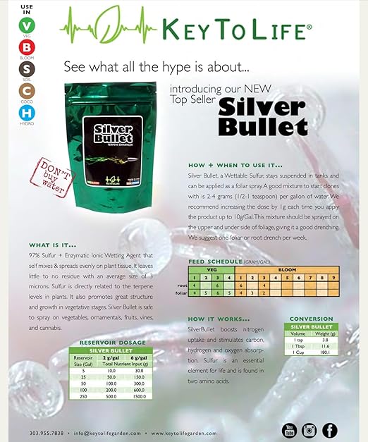 Key To Life Silver Bullet - Fertilizer for Vegetables - All Purpose Plant Food for Indoor Outdoor - Organic Garden Fertilizers - for Flowers - Water Soluble - 32 oz
