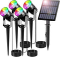 Solar Lights Outdoor Color Changing Led Pathway Landscape Spotlights Garden RGB Yard Lights Weatherproof Easy Installation Energy Savings