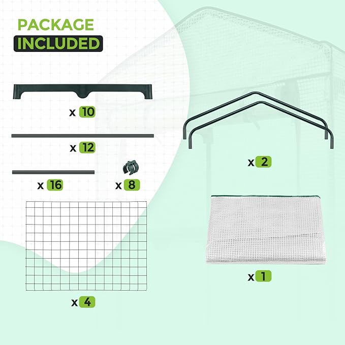 EAGLE PEAK 4-Tier Mini Greenhouse Portable Green House with Shelves &amp Weather-Resistant PE Cover Small Greenhouse for Seedlings &amp Gardening Gifts 27x19x64 in Clear/White