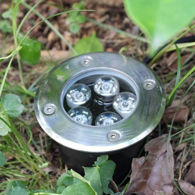 4Pcs Outdoor Courtyard Underground Lights - Recessed Led Spotlights Ip65 Waterproof Outdoor Recessed Led Spotlight Low Voltage In-Ground Led Landscape Lights Step Unde-Blanc-9WAC12V