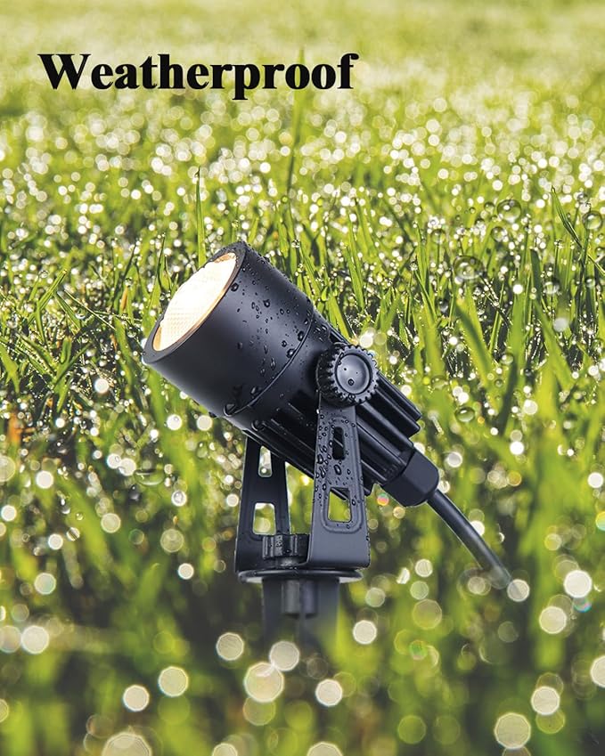 Outdoor Mini Spotlights MR11 LED Bulb 12V Low Voltage Landscape Spotlight 2W 200lm 2700K Warm White IP65 Waterproof Aluminum Light Fixture 1 1/4 Short Head 4-Count