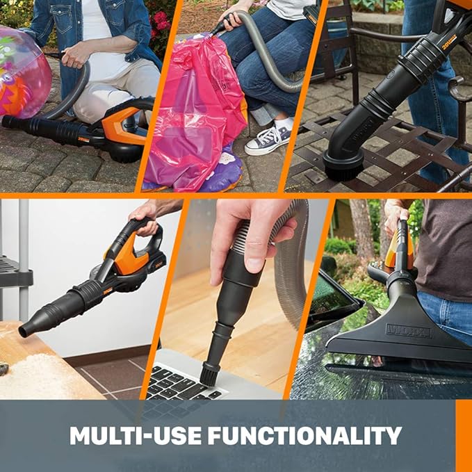 WORX Cordless Leaf Blower Electric Blowers for Lawn Care with 120 MPH &amp 2.7 LBS Long Nozzle Design for Narrow Spaces with Cleaning Attachments Battery &amp Charger Not Included WG545.9