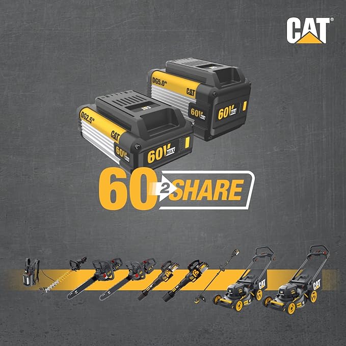 Cat DG650 60V 700 CFM 135 MPH Leaf Blower Cordless with Battery and ChargerAdjustable Speed Blowers for Lawn CareLightweight Cordless Leaf Blower with Variable Air Control Battery&ampCharger Includ
