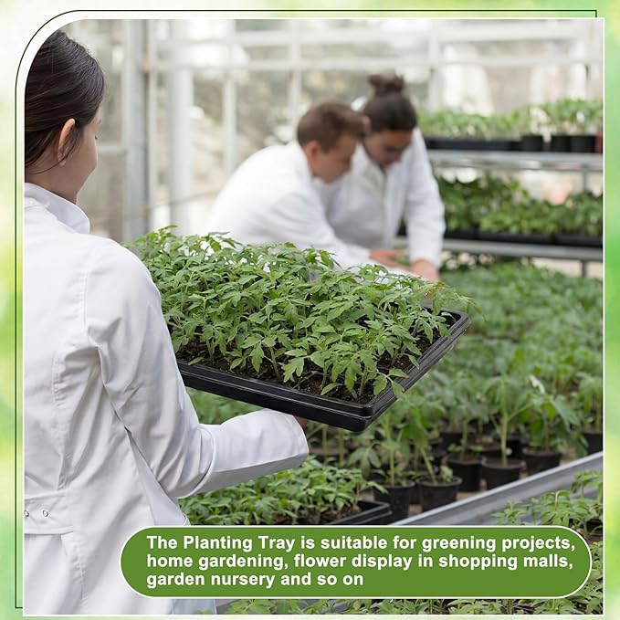 Vesici 20 Pack 1020 Seed Starting Tray Heavy Duty Plant Growing Flat Seedling for 72/128 Cell Plug Plant Nursery Tray No Hole Germination Transplant for Microgreens Gardening Greenhouse (L)