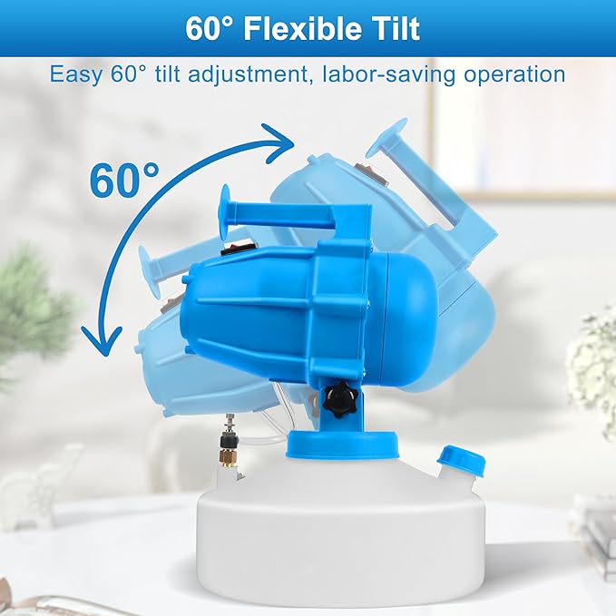 5L (1.3 Gallon) Electric ULV Fogger Sprayer Machine with 3 Nozzles Portable Cold Fogger with Adjustable Flow Rate 30ft Spraying Distance for Home School Hotel Church Garden Yard