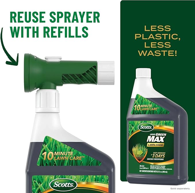 Scotts Liquid Green Max Lawn Food Lawn Fertilizer and Iron Supplement for Any Grass Type 29-0-0 32 fl. oz.