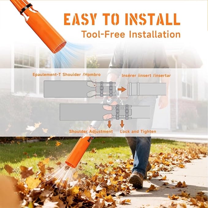 2 Pack Leaf Blower Air Booster Universal High-Speed Cyclone Nozzle Attachment for 2-4 Inch Blowers – for Lawn Patio Driveway Gutter Cleaning（Black）