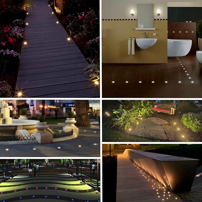 1/10PCS LED Mini In-Ground Well Light - Spotlight Led Beam Light 1W 12V DC 120° LED Beam Angle Spotlight IP67 Waterproof Recessed Outdoor Landscape Lighting(Cool White 6000k1PCS-(DC-12V))