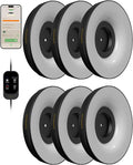 GLOWRIUM Grow Lights for Indoor Plants48W Smart Full Spectrum LED Grow Light Auto Timer and Stepless DimmingPlant Assistant with Watering ReminderModular Design (Black 6 PCS)