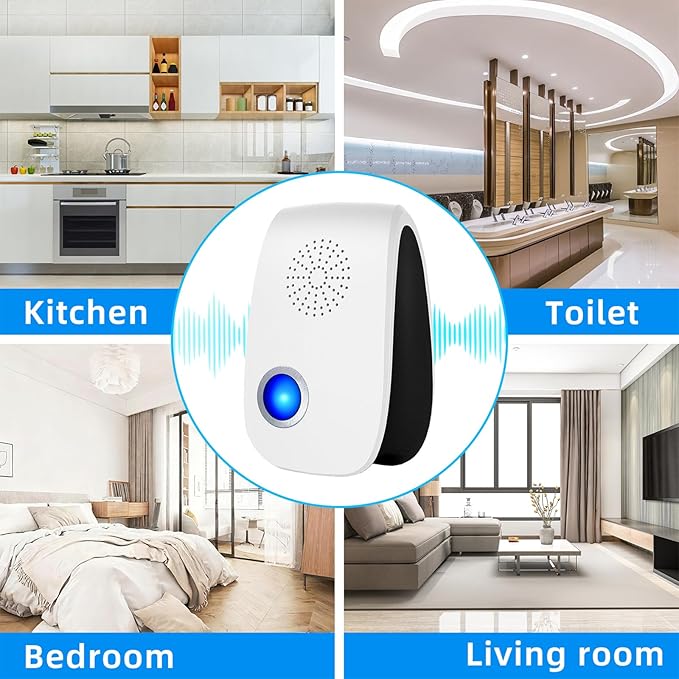 Upgraded Ultrasonic Repellent Indoor Pest Repellent Electronic Plug in Pest Control for Roach Ant Rodent Mouse Bugs Mosquito Spider Repellent for House Garage Warehouse (12 Packs)