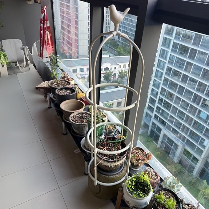 Garden Trellis for Climbing Plants Outdoor Garden Obelisk Trellis Metal for Climbing Vegetables 3.77ft 4.1ft 5.41ft 6.73ft Tower Obelisk Plant Support Shelf Clematis Jasmine(Black36 x 85cm/1.18 x
