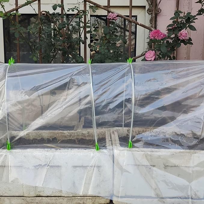 72 Pcs Garden Hoops for Raised Beds 12 Sets of 8 Ft Long Greenhouse Hoops Grow Tunnel Rust-Free Fiberglass Support Hoops Frame for Netting DIY Plant Support Garden Stakes for Row Cover