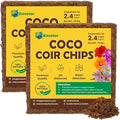 Coco Coir Husk Chips 2-Pack – 2.4 Cu. Ft. Compressed Coconut Coir Bricks 10 lb. Natural Substrate for Indoor &amp Outdoor Use Orchid Bark Alternative Orchid Potting Mix Indoor Plant Soil