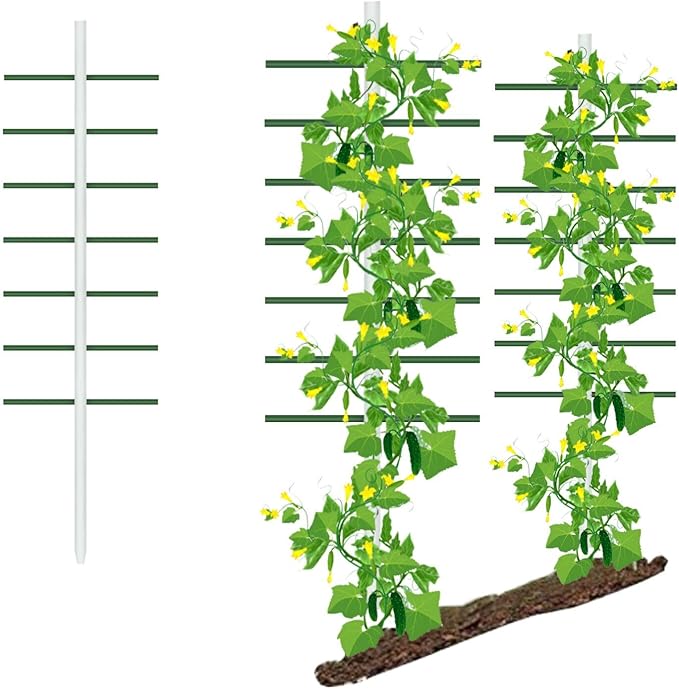 Agfabric 5ft Garden Trellis for Climbing Plants Outdoor U Tower Plant Support Trellis with 7 Arms (Each 1.64ft) U Cross-Section (5ft*1.64ft1pack)