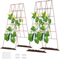 DOEWORKS Cucumber Trellis 48 High Foldable A Frame Garden Trellis 2 Pack Plant Support for Climbing Cucumber Beans Tomatoes Flowers Red