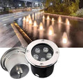 Recessed LED Landscape Lamp Low Round Lawn Lamp IP67 Waterproof Stainless Steel LED SpotlightBlue-24W