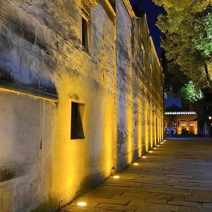 LED Ground Light - IP66 Waterproof Recessed Underground Lamp AC85-265V Outdoor Spotlight for Garden Pathway Patio (12W Blue &amp Warm Light)