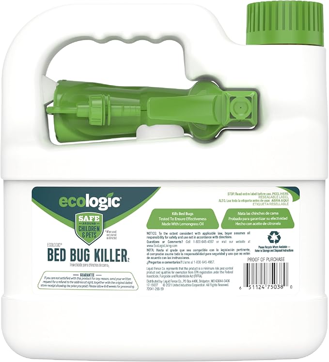 Ecologic Bed Bug Killer 64 Ounces Ready-To-Use Spray Kills Pyrethroid-Resistant Bed Bugs And Eggs 4 Pack