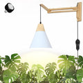 HMVPL Hanging Plant Light for Indoor Growing Full Spectrum Grow Lights for Indoor Plants with 20W COB Grow Light Bulb Wall Mounted Plant Light with Swing Arm 4/8/12H Timer for Large Small Plant