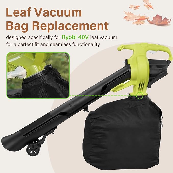 Leaf Bag Replacement Compatible with Ryobi Vacuum - RY40405 RY40405VNM 40V Vac Attack Leaf Blower Vacuum Mulcher Replaces for Ryobi Part # 205110001