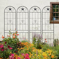 Sturdy Metal Garden Trellis for Climbing Plants – Rust-Resistant Outdoor Plant Support with Decorative Lattice Design (4 Pack-H86'')