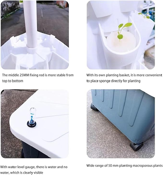 Hydroponics Growing System Hydroponics Growing System Vertical Hydroponic System of Rain Greenhouse Garden Indoor Hydroponics Tower with Led Light Gardening Planter Hydroponics Kit Indoor G