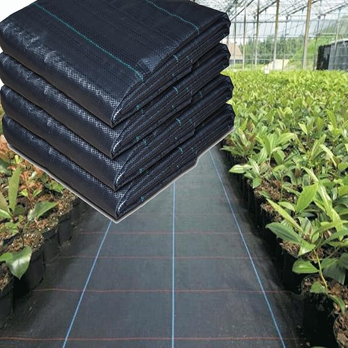 Premium Weed Barrier Fabric Heavy Duty 3.2OZ Woven Weed Control Fabric High Permeability Good for Flower Bed Geotextile Fabric for Underlayment (Size : 0.6x50m/2x164ft)