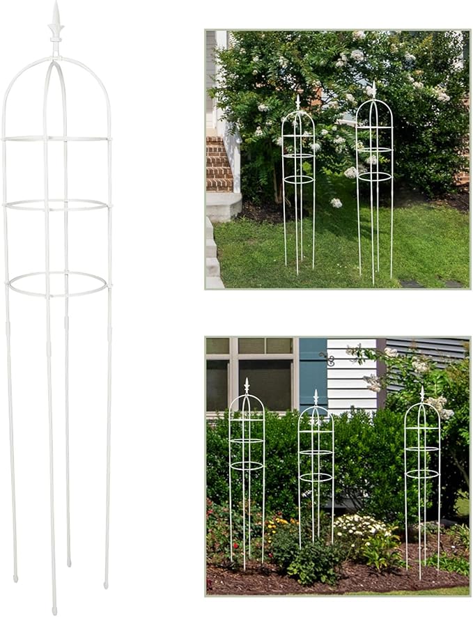 TOYANDONA Outdoor Metal Plant Climbing Trellis for Garden Vines and Flowers 31cm Diameter X 1.6m High Climbing Plant Support Frame Outdoor Garden Supplies for Patio and Vegetable Trellis