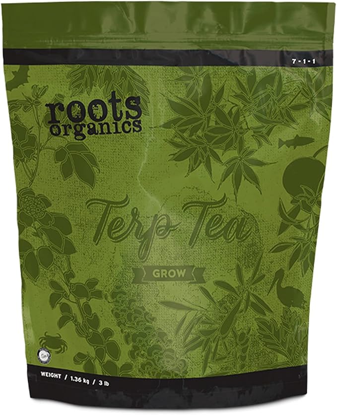 Roots Organics Terp Tea Grow Micronized Organic Fertilizer with Beneficial Bacteria and Mycorrhizae 7-1-1 NPK 9 lb.