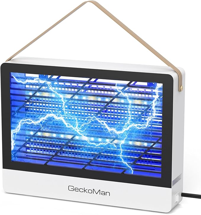 2-Pack GeckoMan LED Indoor Bug Zapper Indoor Fruit Fly Trap for Indoors Mosquito Zapper Fly Zapper Energy-Saving Max-Attract Hybrid-Spectrum Tube • 10-Yr Life Enhanced High-Volt Instant Kill