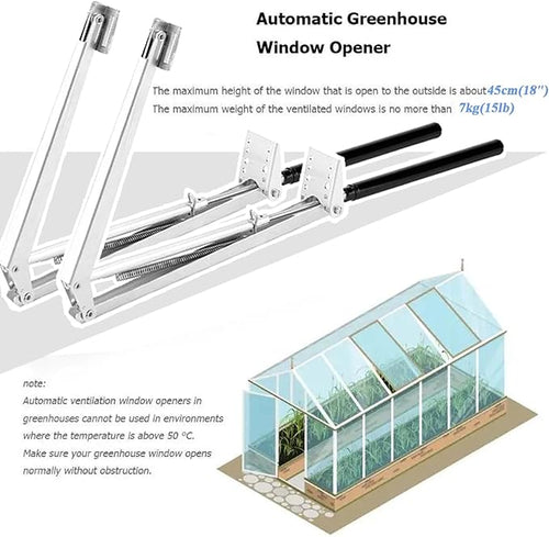 2X Auto Greenhouse Window Opener Solar Heat Sensitive Auto Vent Opener Roof Vent Opener Gardening Tools for Sunlight Room Automatic Greenhouse Accessories (Single Spring Up to 15 Lbs)