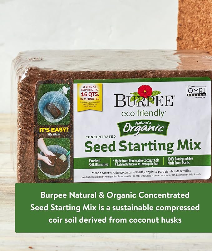 Burpee Organic Coconut Coir Concentrated Seed Starting Mix &amp Bone Meal Fertilizer | Add to Potting Soil | Strong Root Development &amp Organic Blood Meal Fertilizer | Add to Potting Soil