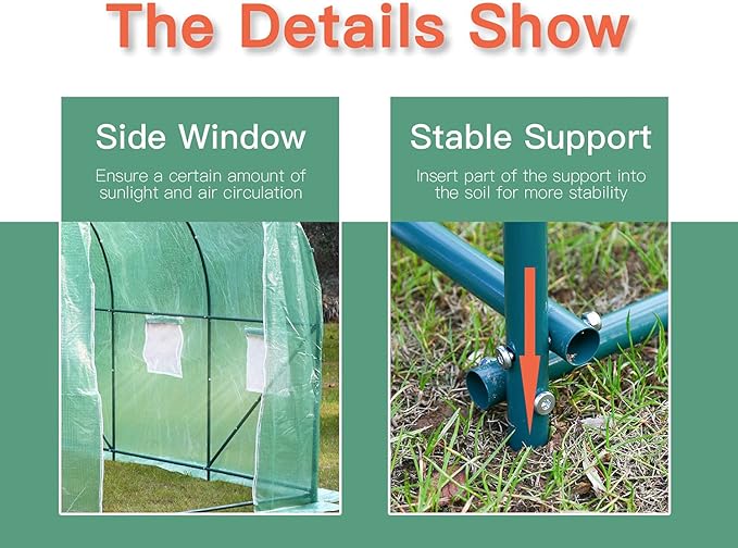 Greenhouse for Outdoors Greenhouse Walk-in Green House L10'xW7'xH7' Plastic Mini Greenhouse Kit Indoor Portable Greenhouse Plant Shelves Tomato Herb Canopy for Patio