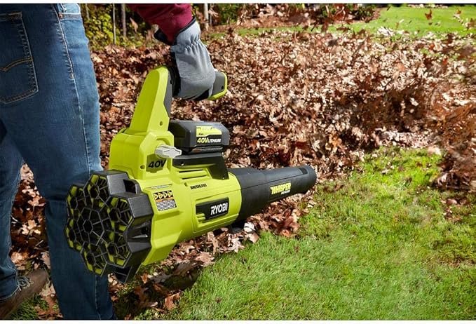 RYOBI 40-Volt Bare Tool Lithium-Ion Brushless Cordless Variable-Speed 125 MPH 550 CFM Jet Fan Leaf Blower GEN4 (Tool-Only) Green