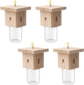 4 PCS Wood Carpenter Bee Trap for Outside - Best Bee Trap - Nature Hanging Carpenter Bee Traps Plastic Jar Outdoor - Insect Traps