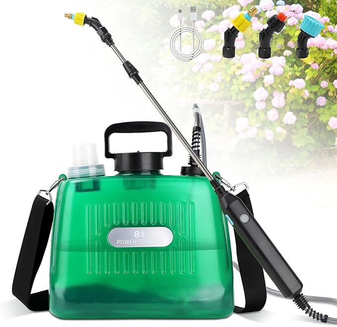 Battery Powered Sprayer 2 Gallon Electric Sprayers in Lawn and Garden Sprayer Pump Sprayer Outdoor Battery Operated Sprayer for Lawn &amp Garden