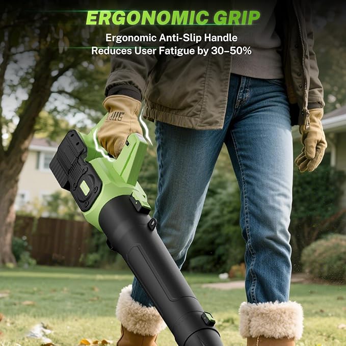 Cordless Leaf Blower 710CFM &amp 200MPH 6-Speed Turbo Blower with 42V 6.0Ah Battery – Lightweight Electric Blower for Yard Lawn Dust &amp Snow Cleaning