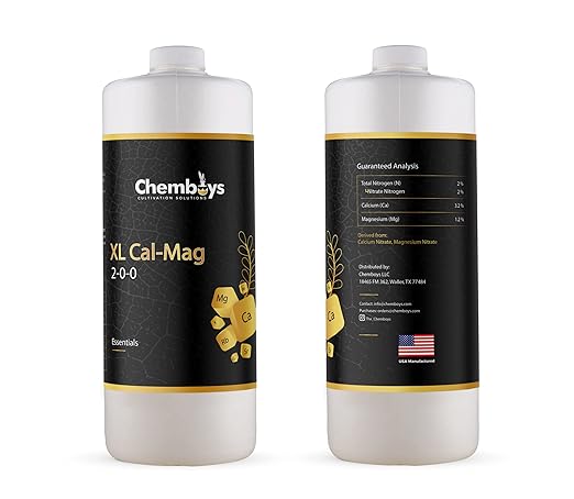 Chemboys XL Cal-Mag Plant Supplement 2-0-0 – Calcium &amp Magnesium Liquid Fertilizer Plant Nutrients for Vegetables Hydroponics Coco Coir Fruits – Indoor &amp Outdoor Use Made in USA - 1 Pint
